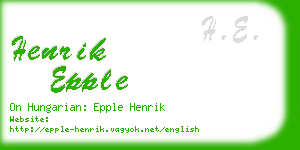 henrik epple business card